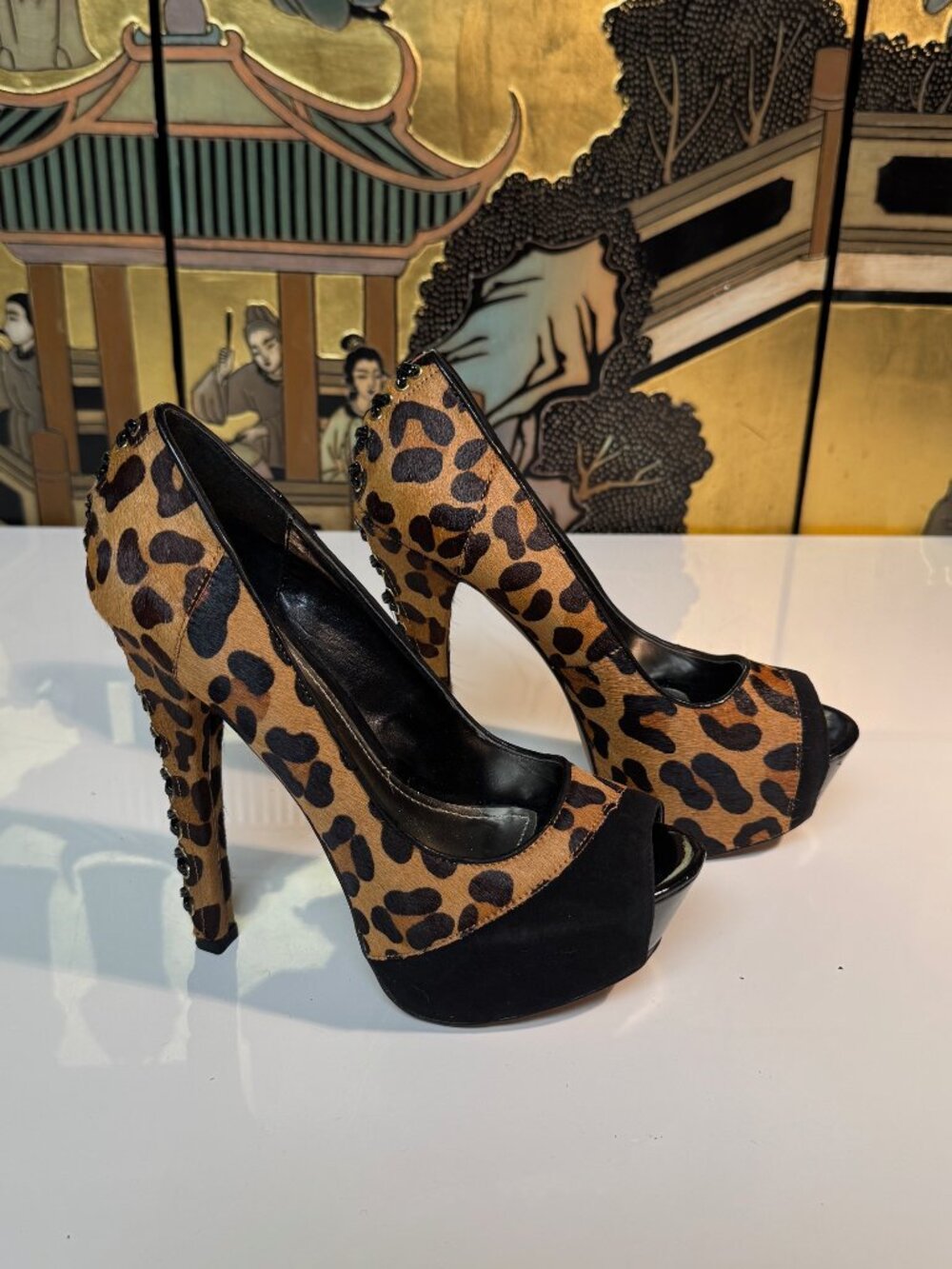 Hair On Size 8 Heels with lace up heel